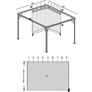 Sojag Dakota Gazebo Curtains 10 x 12 ft.