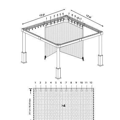 Sojag Lena Gazebo Curtains 12 x 12 ft.