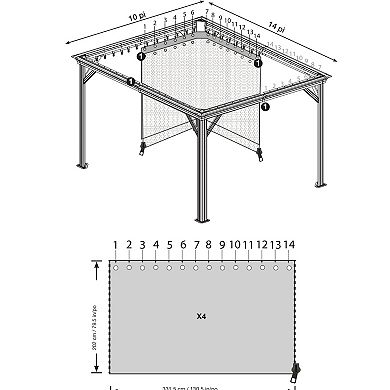 Sojag Mykonos Gazebo Curtains 12 x 14 ft.