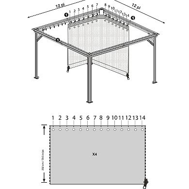 Sojag Mykonos Gazebo Curtains 12 x 14 ft.