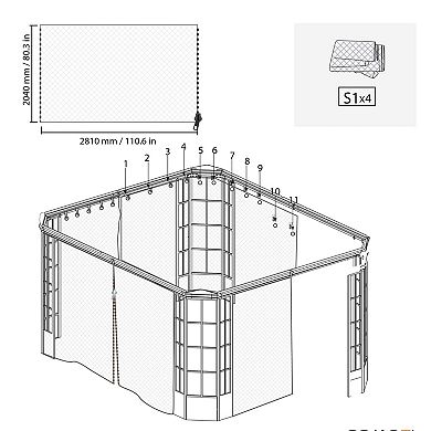 Sojag Savino Gazebo Curtains 12 x 14 ft.