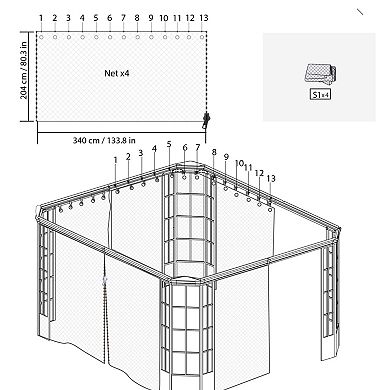 Sojag Savino Gazebo Curtains 12 x 14 ft.