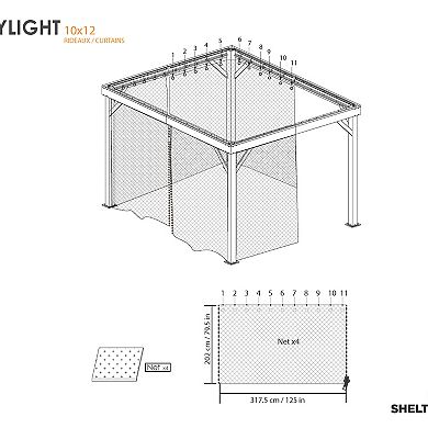 Sojag Skylight Gazebo Curtains 10 x 12 ft.