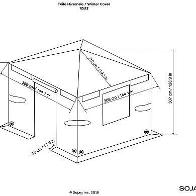 Sojag Universal Winter Gazebo Cover 10 x 16 ft.