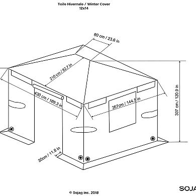 Sojag Universal Winter Gazebo Cover 10 x 16 ft.