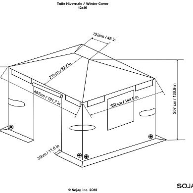 Sojag Universal Winter Gazebo Cover 10 x 16 ft.