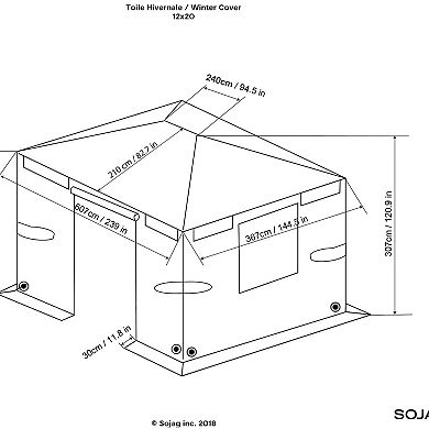 Sojag Universal Winter Gazebo Cover 10 x 16 ft.