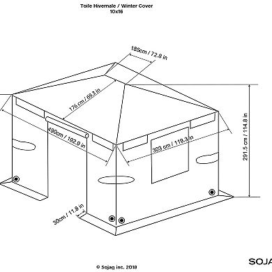Sojag Universal Winter Gazebo Cover 10 x 16 ft.