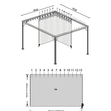 Sojag Verona Gazebo Curtains 10 x 14 ft.