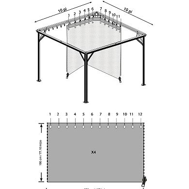 Sojag Verona Gazebo Curtains 10 x 14 ft.