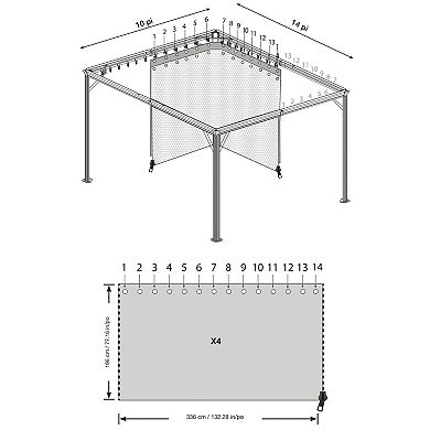Sojag Verona Gazebo Curtains 10 x 14 ft.