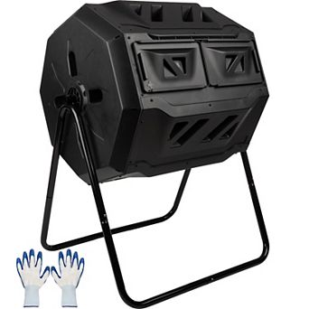 Pure Garden 43-Gallon Dual Chamber Compost Bin Tumbler