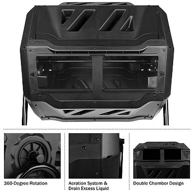 Pure Garden 43-Gallon Dual Chamber Compost Bin Tumbler