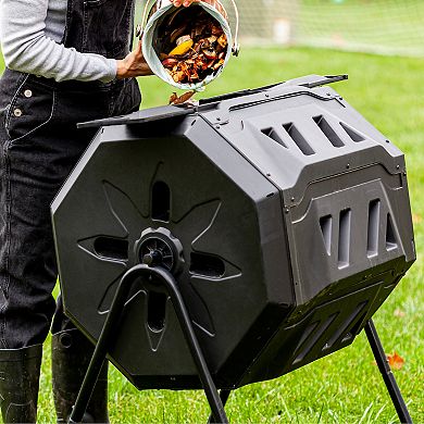 Pure Garden 43-Gallon Dual Chamber Compost Bin Tumbler