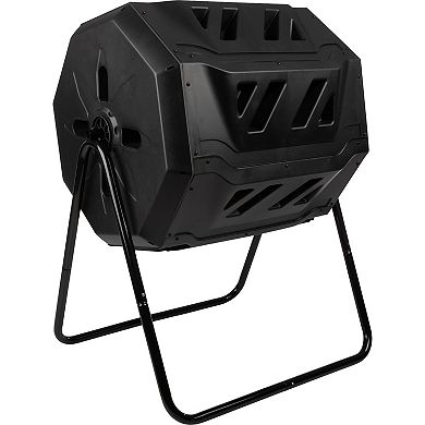 Pure Garden 43-Gallon Dual Chamber Compost Bin Tumbler