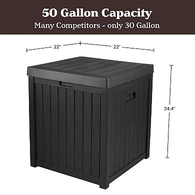 Pure Garden 50-Gallon Outdoor Patio Storage Box