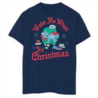 Boys 8-20 Care Bears Wake Me When It's Christmas Husky Graphic Tee