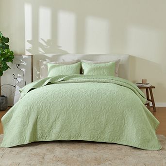 Patina Vie Maison Cotton Detail Stitched Quilt Set with Shams