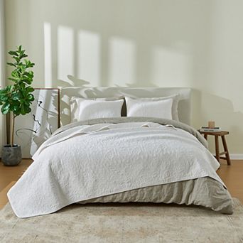 Patina Vie Maison Cotton Detail Stitched Quilt Set with Shams