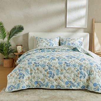 Patina Vie Maison Vintage Coastal Stitched Quilt Set