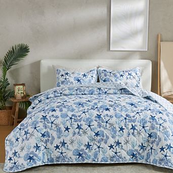 Patina Vie Maison Vintage Coastal Stitched Quilt Set