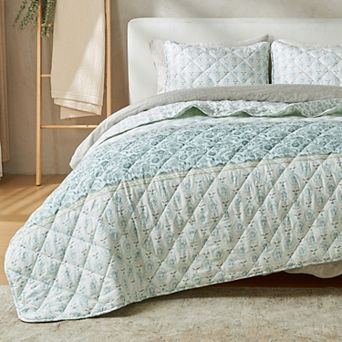 Patina Vie Maison Vintage Inspired Printed Quilt Set