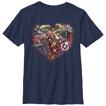 Boys 8-20 Husky Marvel The Avengers Heroes Filled Heart Graphic Tee