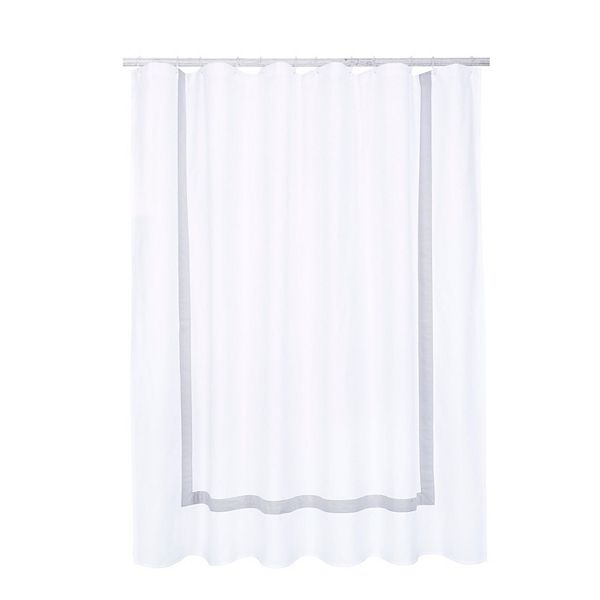 Hotelier Hotel Border Shower Curtain - Gray Border