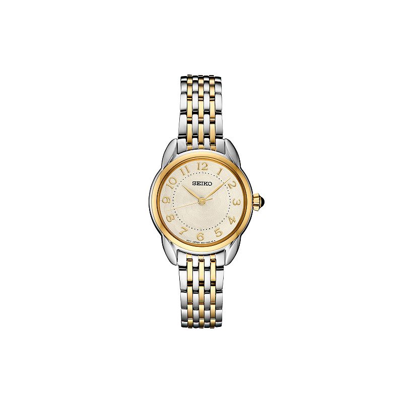 Seiko Women's Essentials Ivory Dial Two Tone Stainless Steel Watch, Size: 28.7MM, Silver