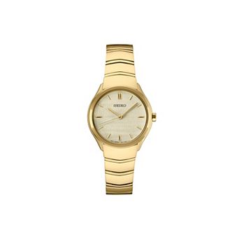 Seiko Women's Essentials Champagne Dial Gold Tone Stainless Steel Watch