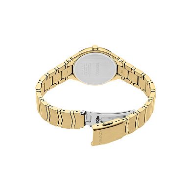 Seiko Women's Essentials Champagne Dial Gold Tone Stainless Steel Watch
