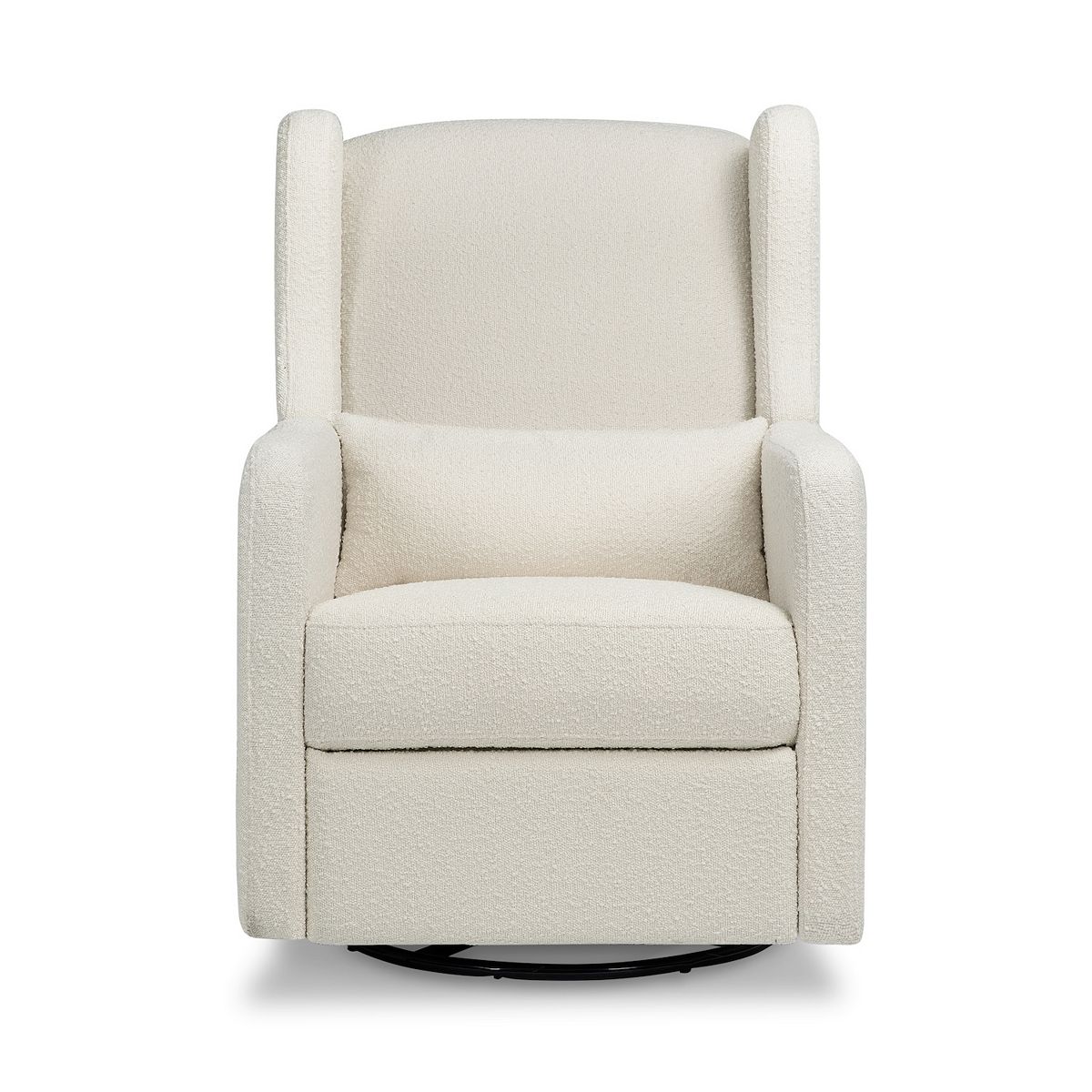 Cream recliner glider chair with tall wings on both sides