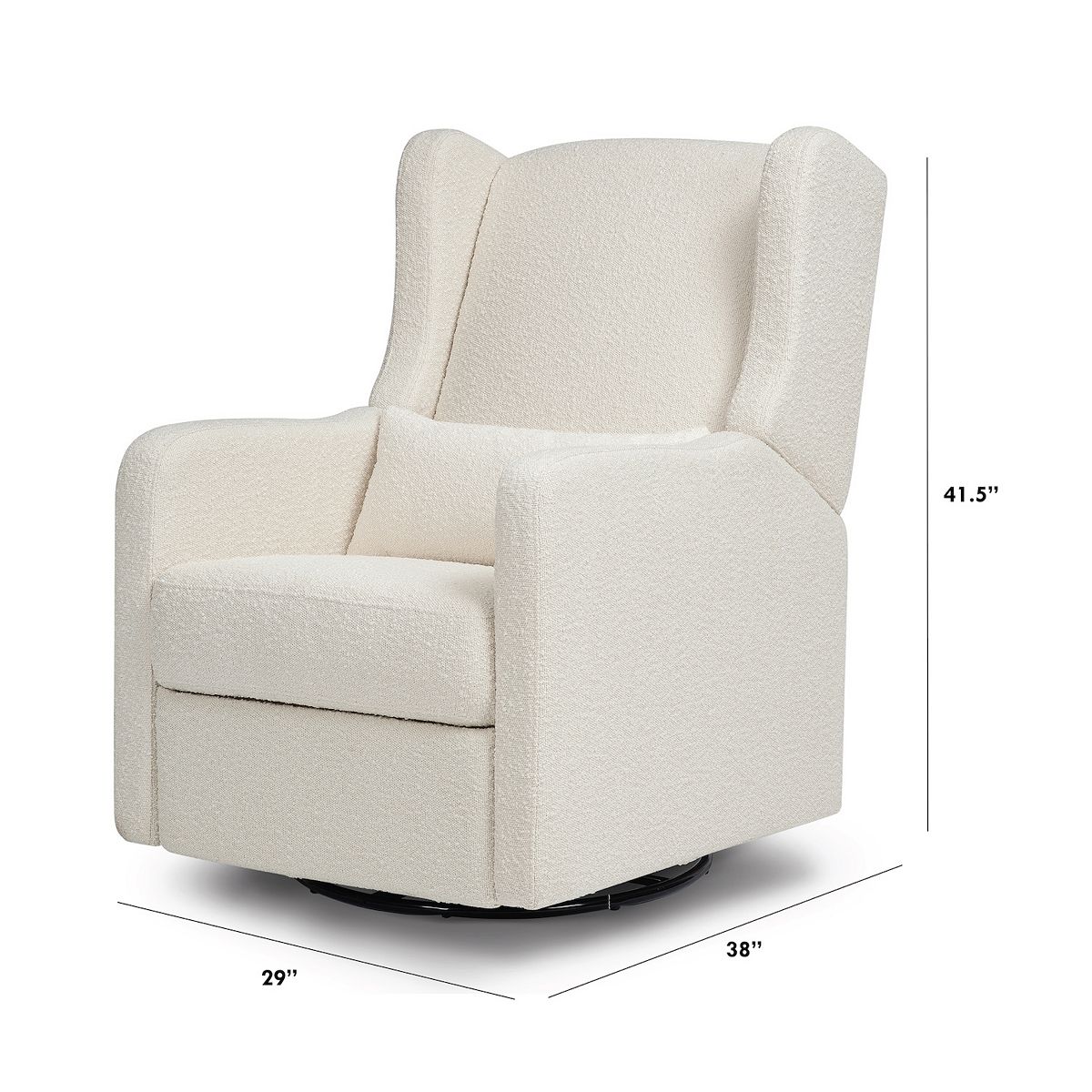 Arlo recliner glider dimensions shown in inches