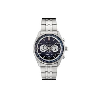 Seiko Men's Essentials Blue Dial Stainless Steel Chronograph Watch