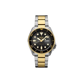 Seiko Men's 5 Sports Charcoal Dial Two Tone Stainless Steel Automatic Watch