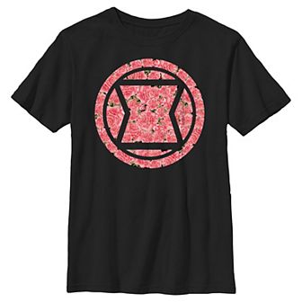 Boys 8-20 Black Widow Roses Filled Emblem Graphic Tee
