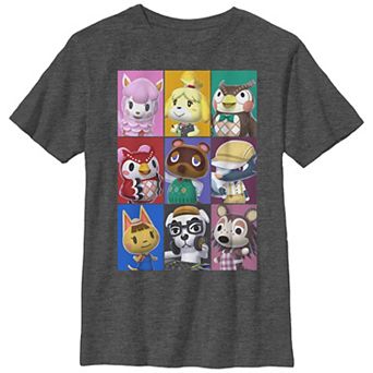 Boys Husky Nintendo Animal Crossing Characters Blocks Graphic Tee