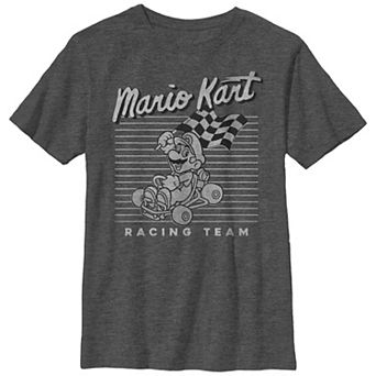 Boys Husky Mario Kart Racing Team Mario Outline Graphic Tee