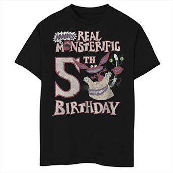 Boys 8-20 Aaahh!!! Real Monsters Group Shot 5th Birthday Graphic Tee