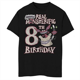 Boys 8-20 Aaahh!!! Real Monsters Group Shot 8th Birthday Graphic Tee