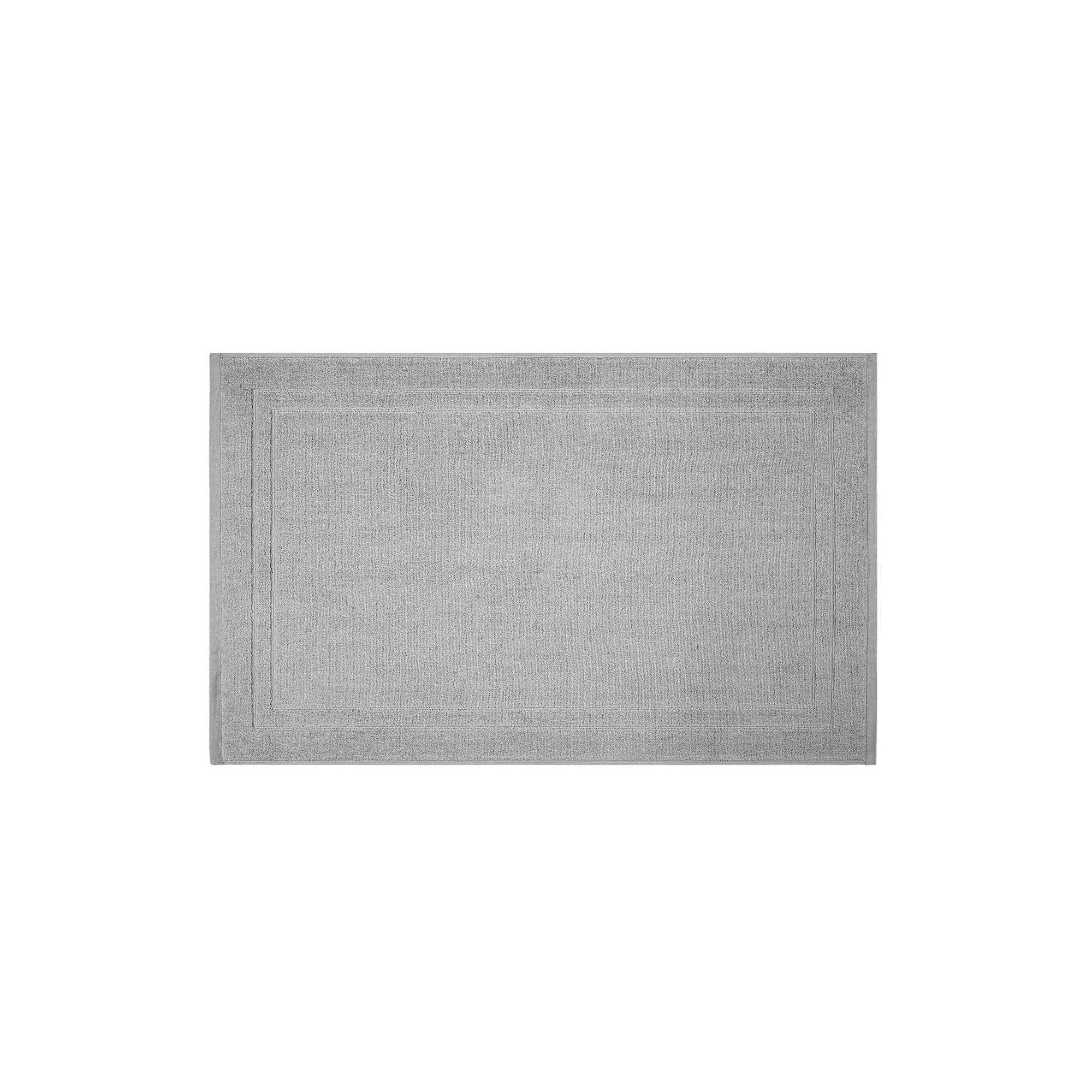Hotelier Hotel Solid Color Machine Washable Bath Mat, Light Gray