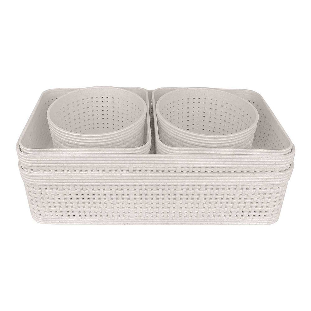 Belle Maison Faux Basketweave Storage Basket 6-piece Set