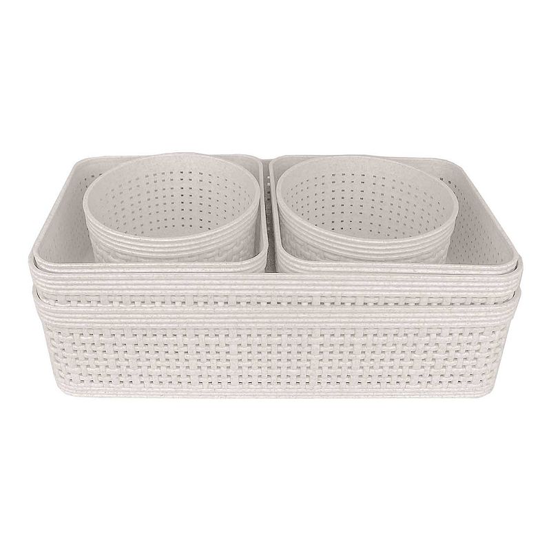 Belle Maison Faux Basketweave Storage Basket 6 pc Set