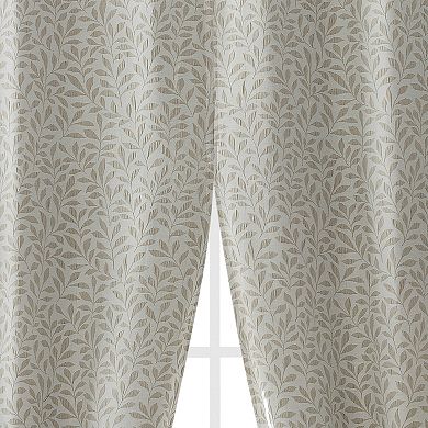 Sun Zero Cordoba Magnetic Closure Botanical 100% Blackout Grommet Curtain Panel Pair