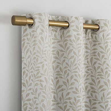 Sun Zero Cordoba Magnetic Closure Botanical 100% Blackout Grommet Curtain Panel Pair