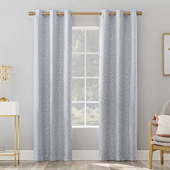 Sun Zero Cordoba Magnetic Closure Botanical 100% Blackout Grommet Curtain Panel Pair