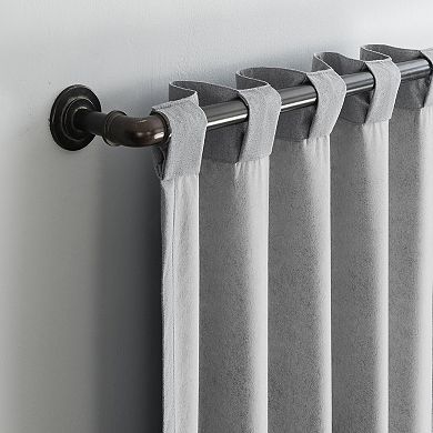 Sun Zero Doyer Magnetic Closure 100% Blackout Back Tab Curtain Panel Pair