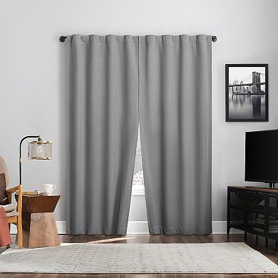 Sun Zero Doyer Magnetic Closure 100% Blackout Back Tab Curtain Panel Pair