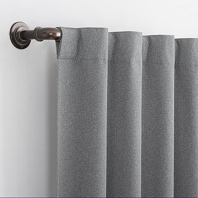 Sun Zero Doyer Magnetic Closure 100% Blackout Back Tab Curtain Panel Pair