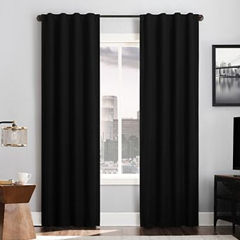 Sun Zero Doyer Magnetic Closure 100% Blackout Back Tab Curtain Panel Pair